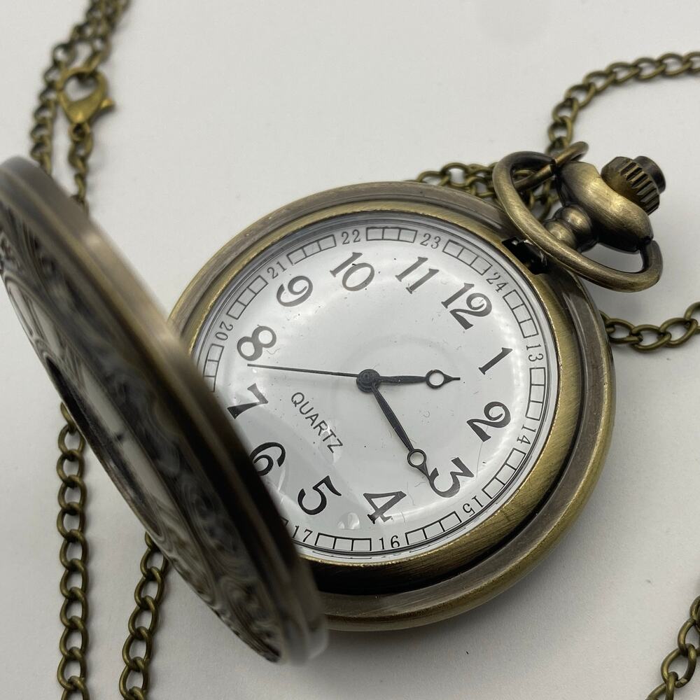 Antique-Style Bronze Pocket Watch - Quartz Movement - Picture 6 of 6